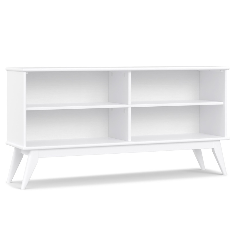 Draper – Mid Century Low Bookcase – White