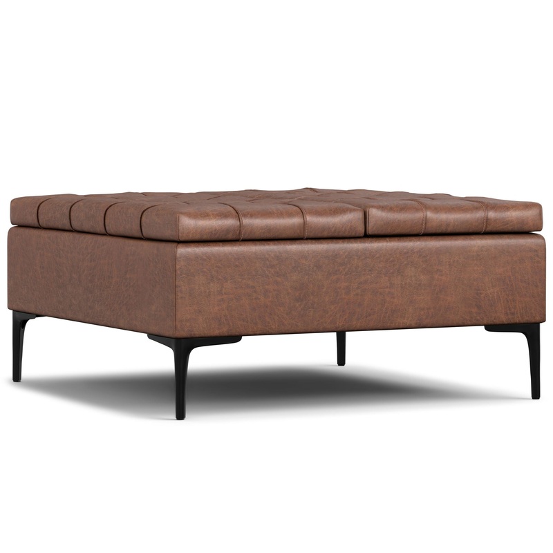 Laura – Lift Top Storage Ottoman – Brown