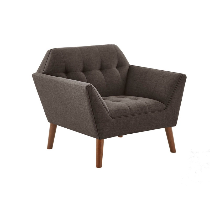 Lounge Chair Mid – Century Modern Style Polyester – Charcoal