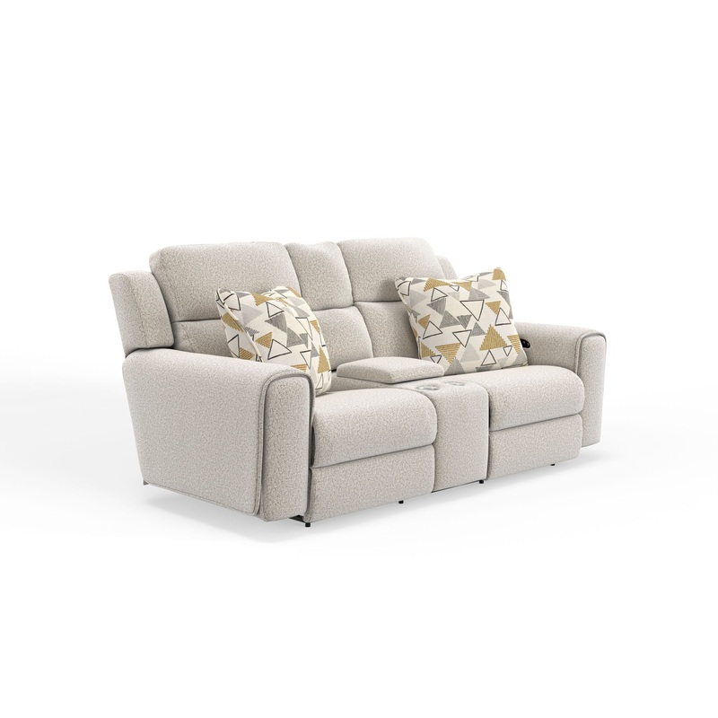Micah – Power Headrest Power Deep Seat Reclining Console Loveseat – Oatmeal