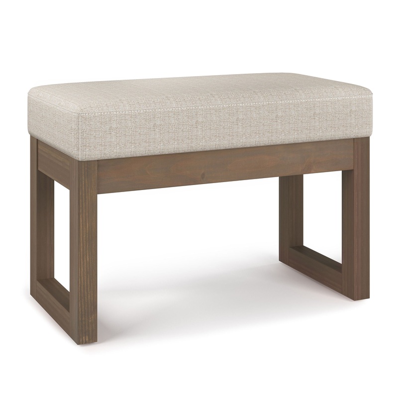Milltown – Footstool Small Ottoman Bench – Platinum
