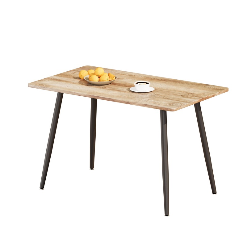 Modern Minimalist 47 Wood Dining Table With Metal Legs For 4 – Wood