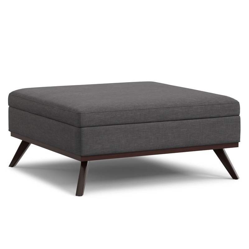 Owen – Extra Large Square Coffee Table Storage Ottoman – Gray