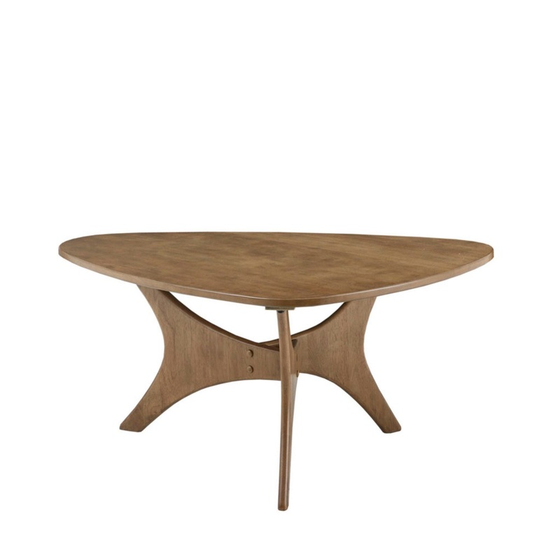 Triangle Wood Coffee Table Mid – Century Modern Design – Light Brown