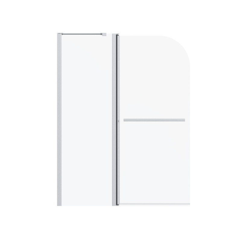 Frameless Folding Shower Doors For Bathtub With Pivot Tub Glass Door, 1 / 4 Tempered Glass