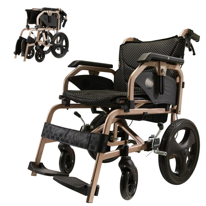 Lightweight Foldable Transport Wheelchair For Adults,Square Tube Design