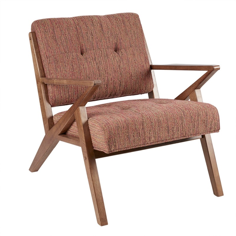 Lounge Chair With Tufted Upholstery Frame – Orange
