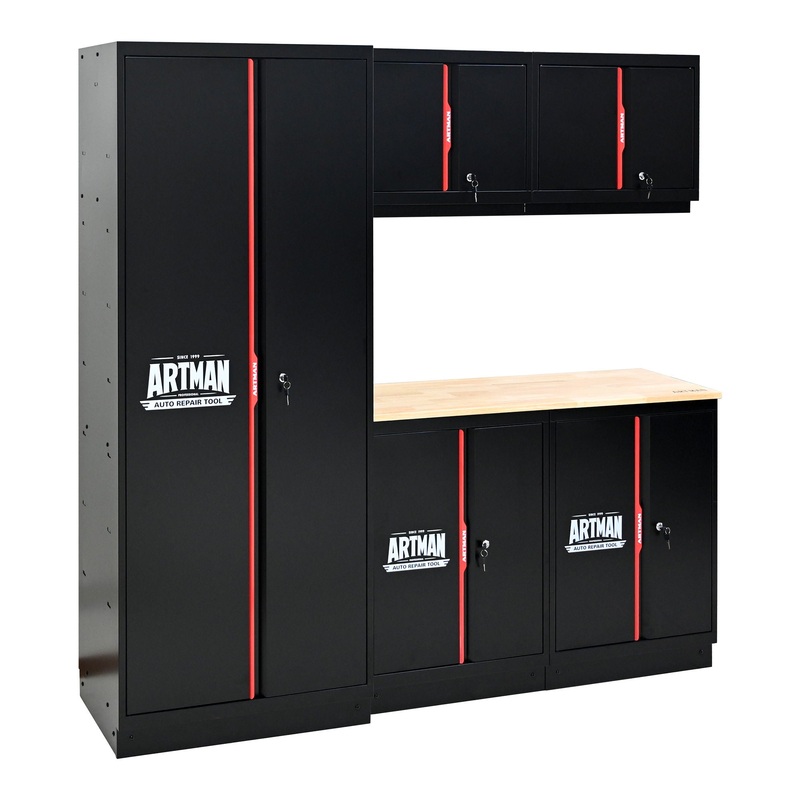 Steel Filing Cabinet With Compartments For Office Use, Storage, File Storage, Archives, And High And Low Cabinets – Black / Red
